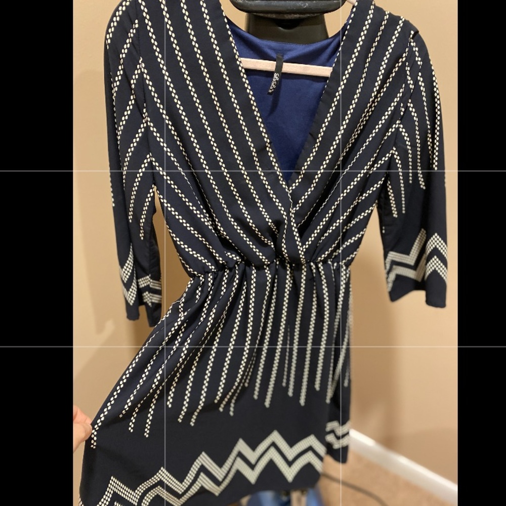 Navy v-neck dress